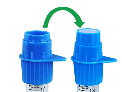 分體式設(shè)計(jì)，上杯可倒置收 集殘留細(xì)胞，有效降低樣本 損失